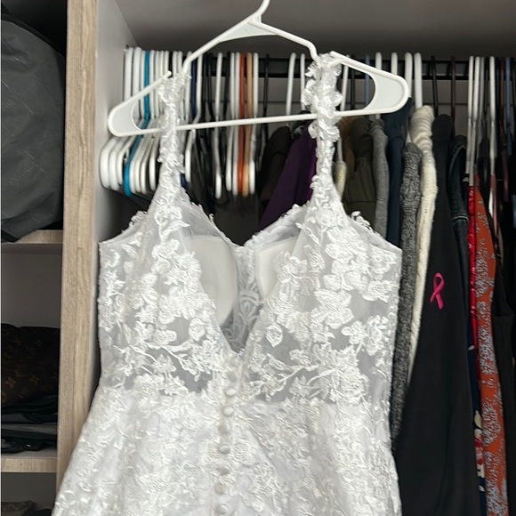 Women’s Tulle Lace Beach wedding dress for bride. Chiffon Boho/ Bohemian size 12 - Picture 7 of 15